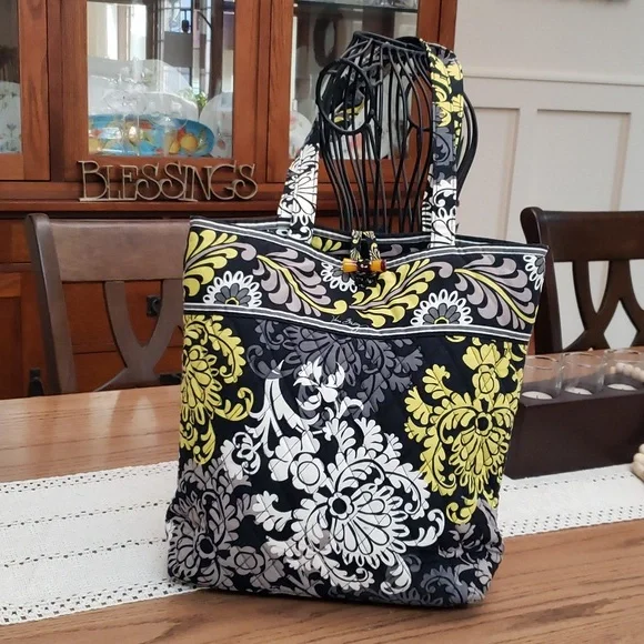 Tote Bag Vera Bradley On The Go Handbags VERA BRADLEY Deluxe Travel Tote  Weekender Bag Perennials Gray- NWT
